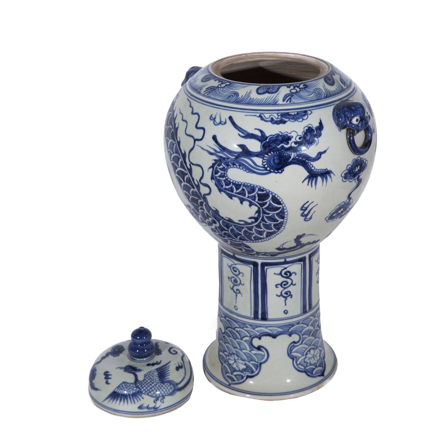 Blue & White Tall Dragon Jar