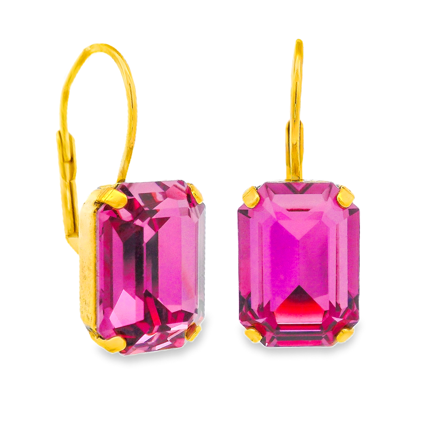 Dark Rose Rubin Hook Earrings