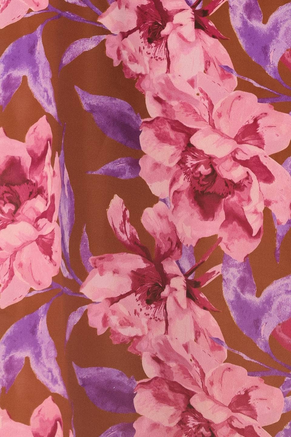 Pink & Brown Floral Skirt Set