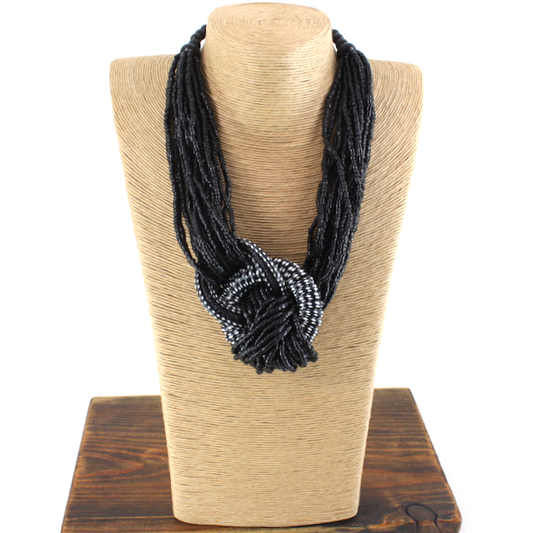 Black Beaded Necklace