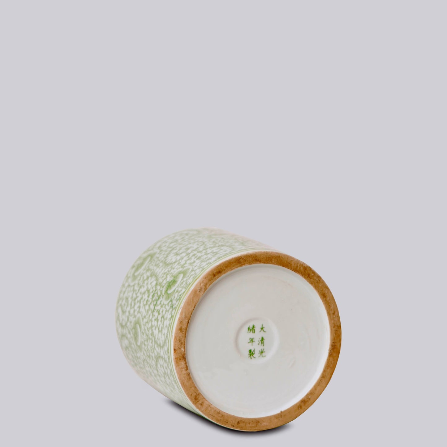 Green & White Peony Cachepot