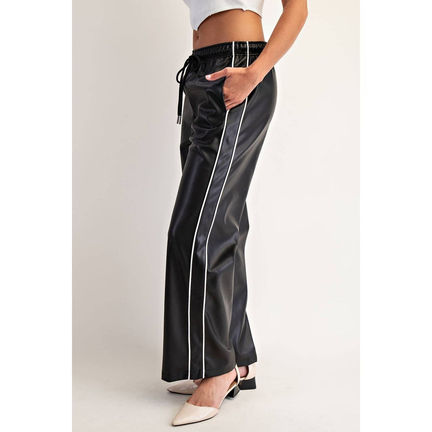 Black Vegan Leather Pants