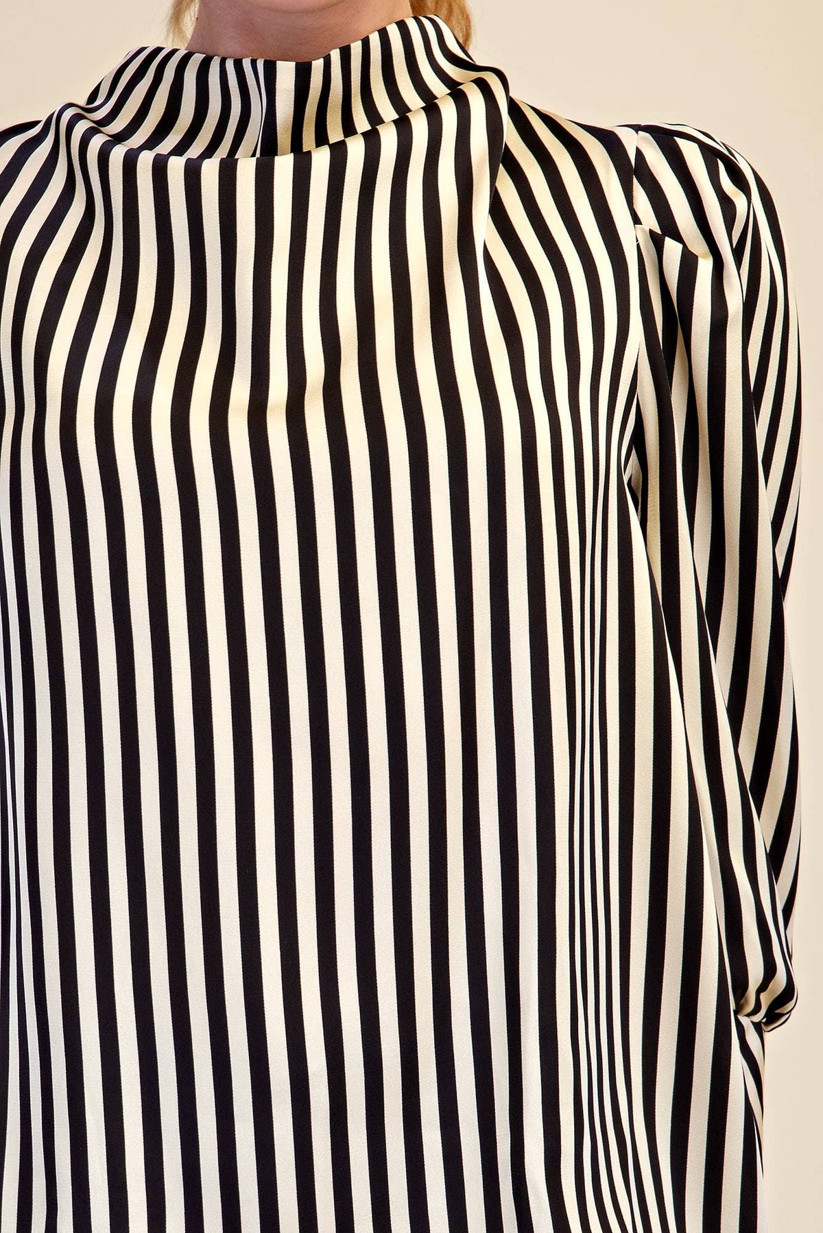 Black & White Striped Stain Blouse