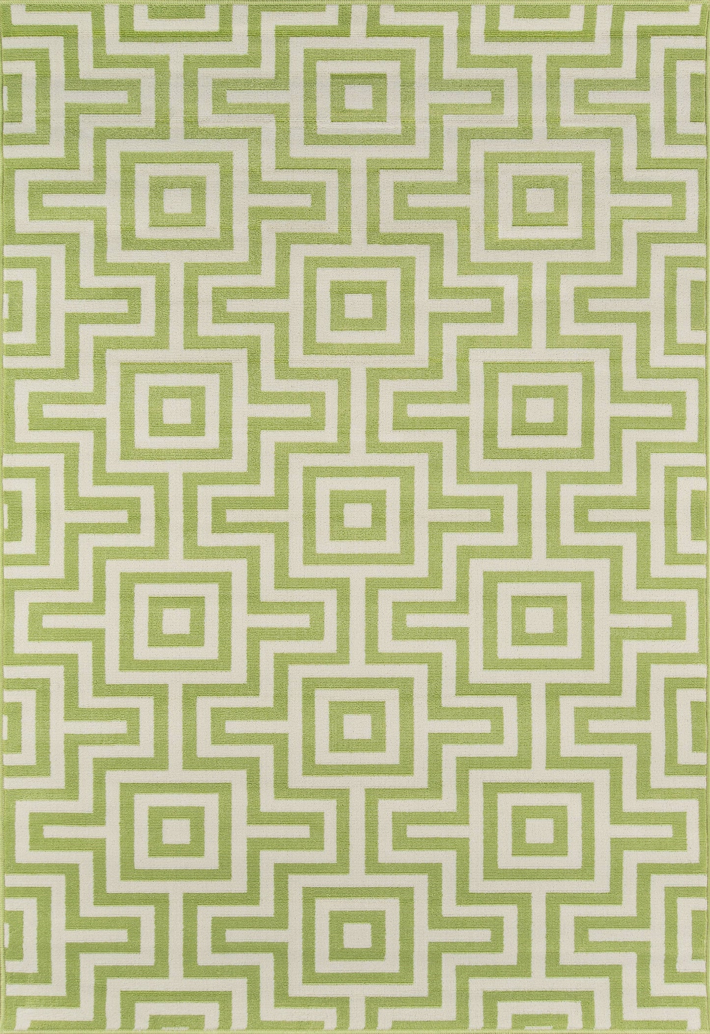Momeni Baja Green Geometric Area Rug: 6'7" X 9'6"