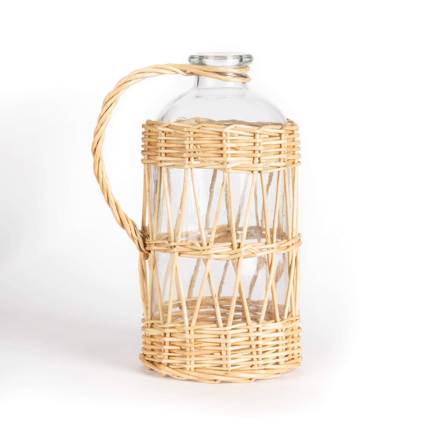 Wicker Handle Glass Bottle