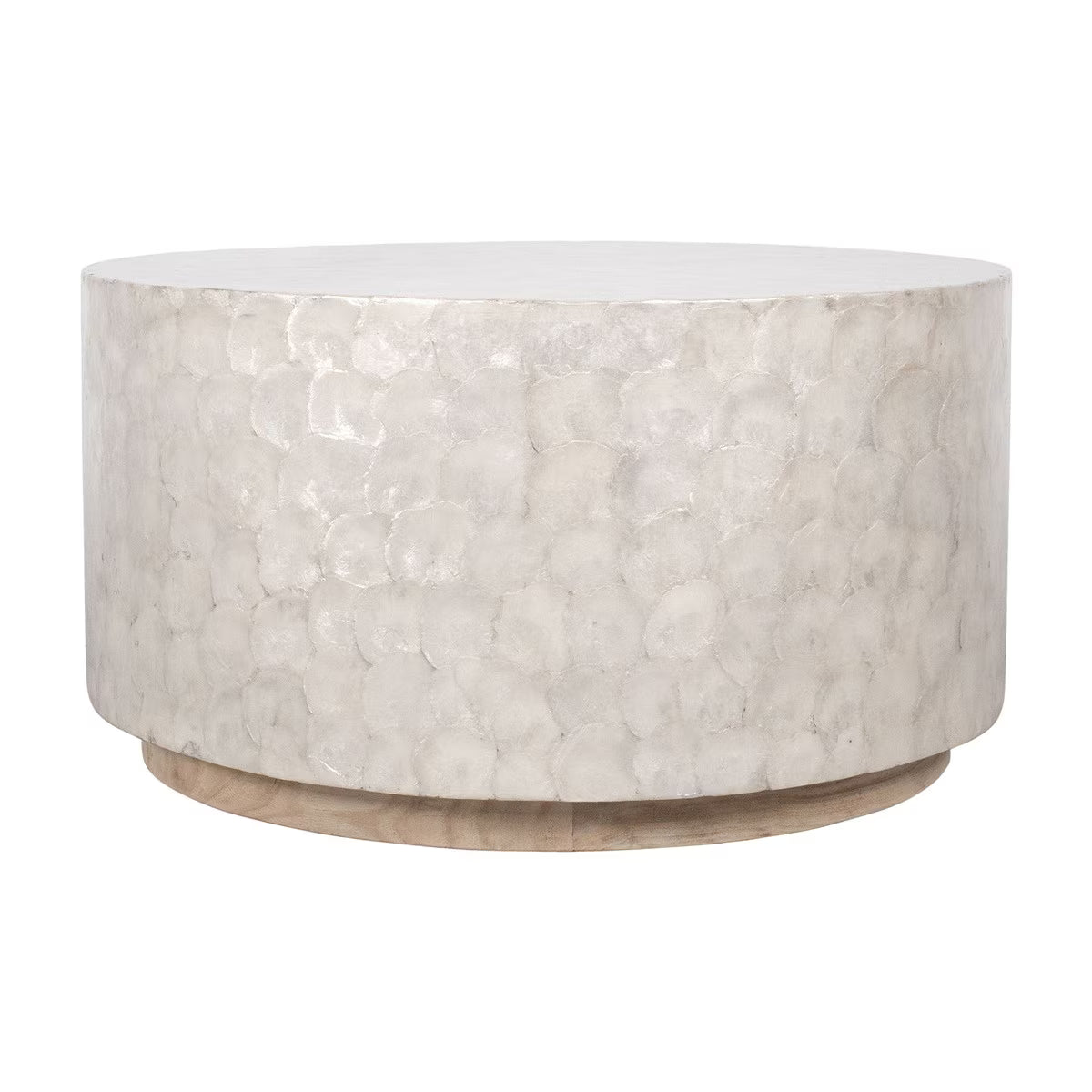 Round Capiz Coffee Table, 30"W