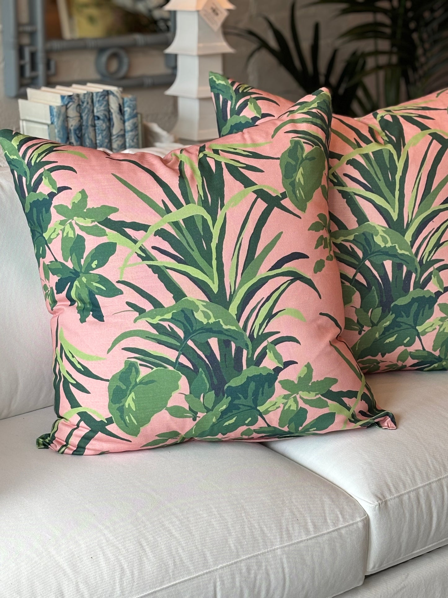 Pink & Green Botanical Pillows