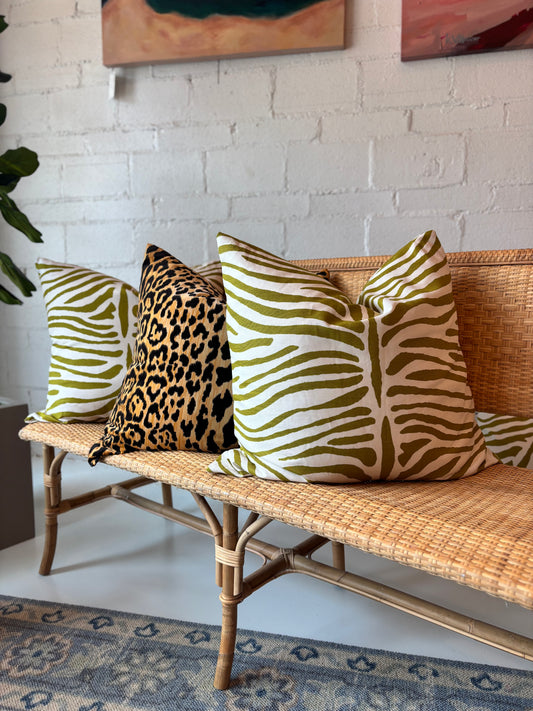 Chartreuse Zebra Pillow