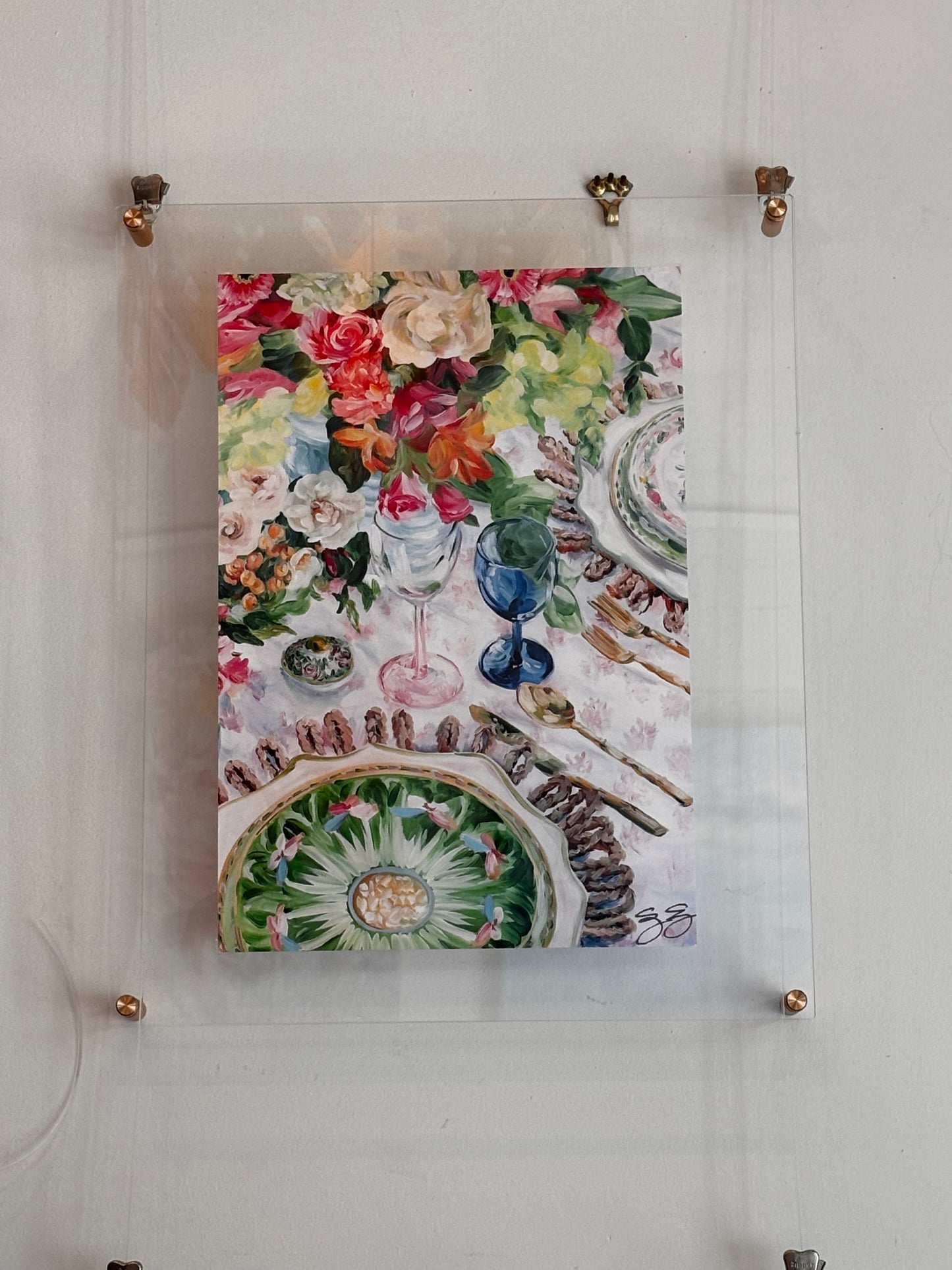 "Table Scape 2" in Acrylic Floating Frame 16x20"