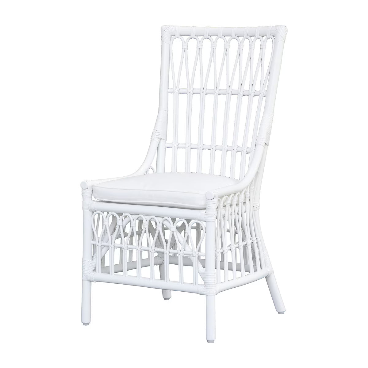 White Rattan Dining Chairs