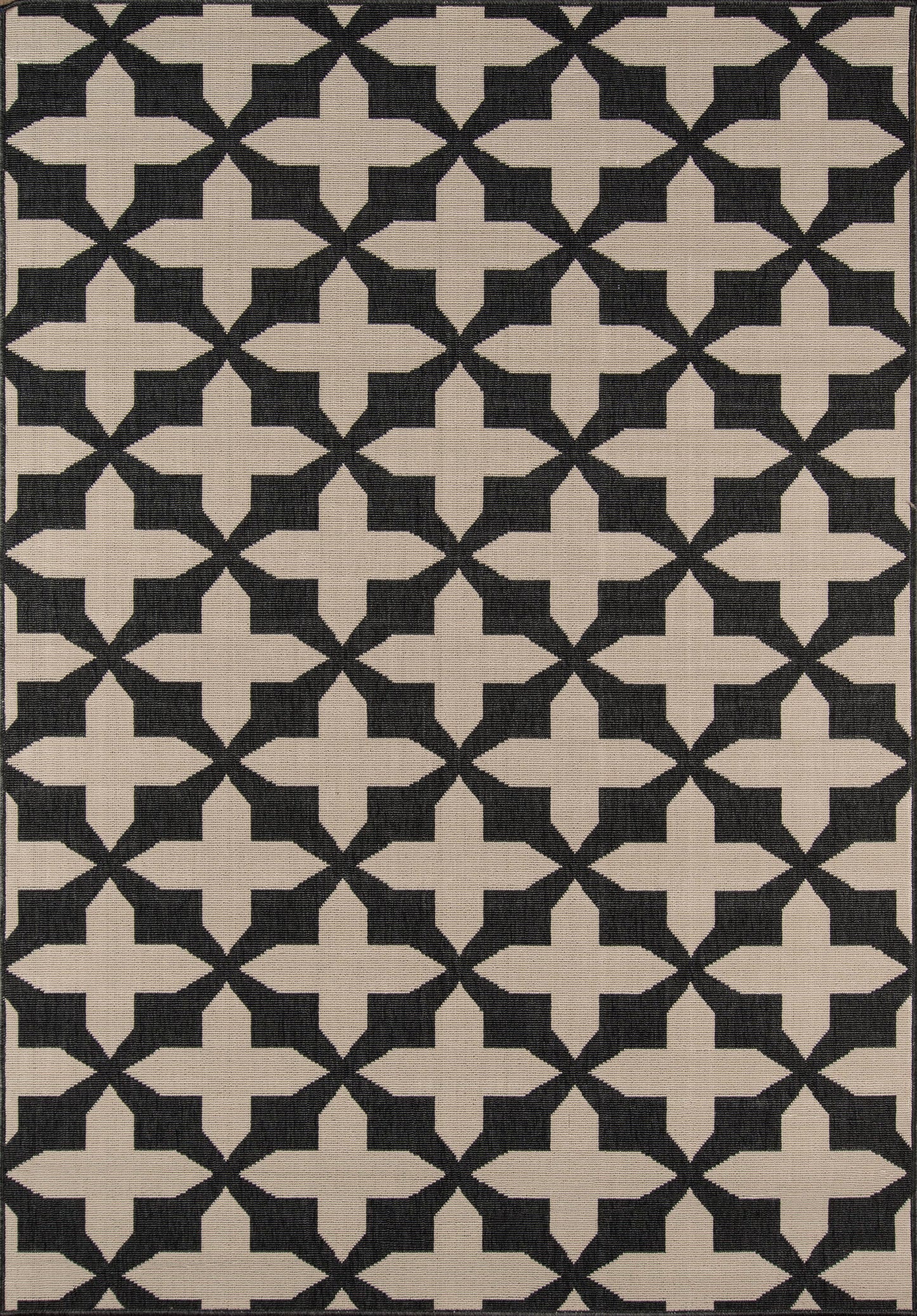 Black & White Geometric Rug: 6'7" X 9'6"