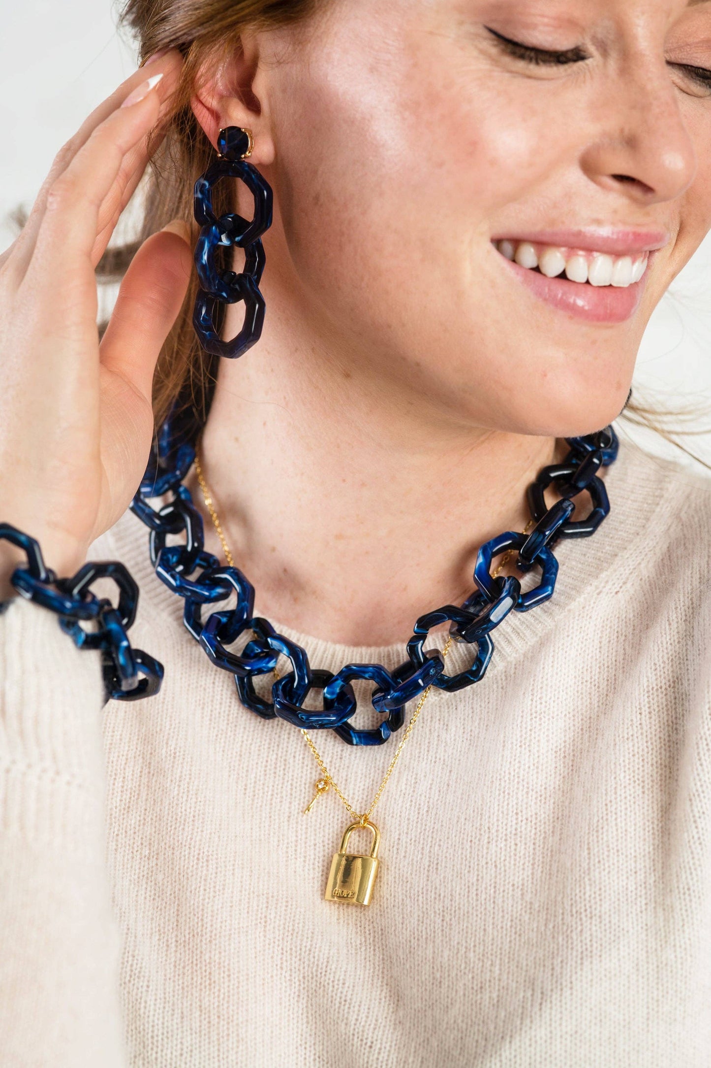 Kate Layering Acetate Chain: Turquoise