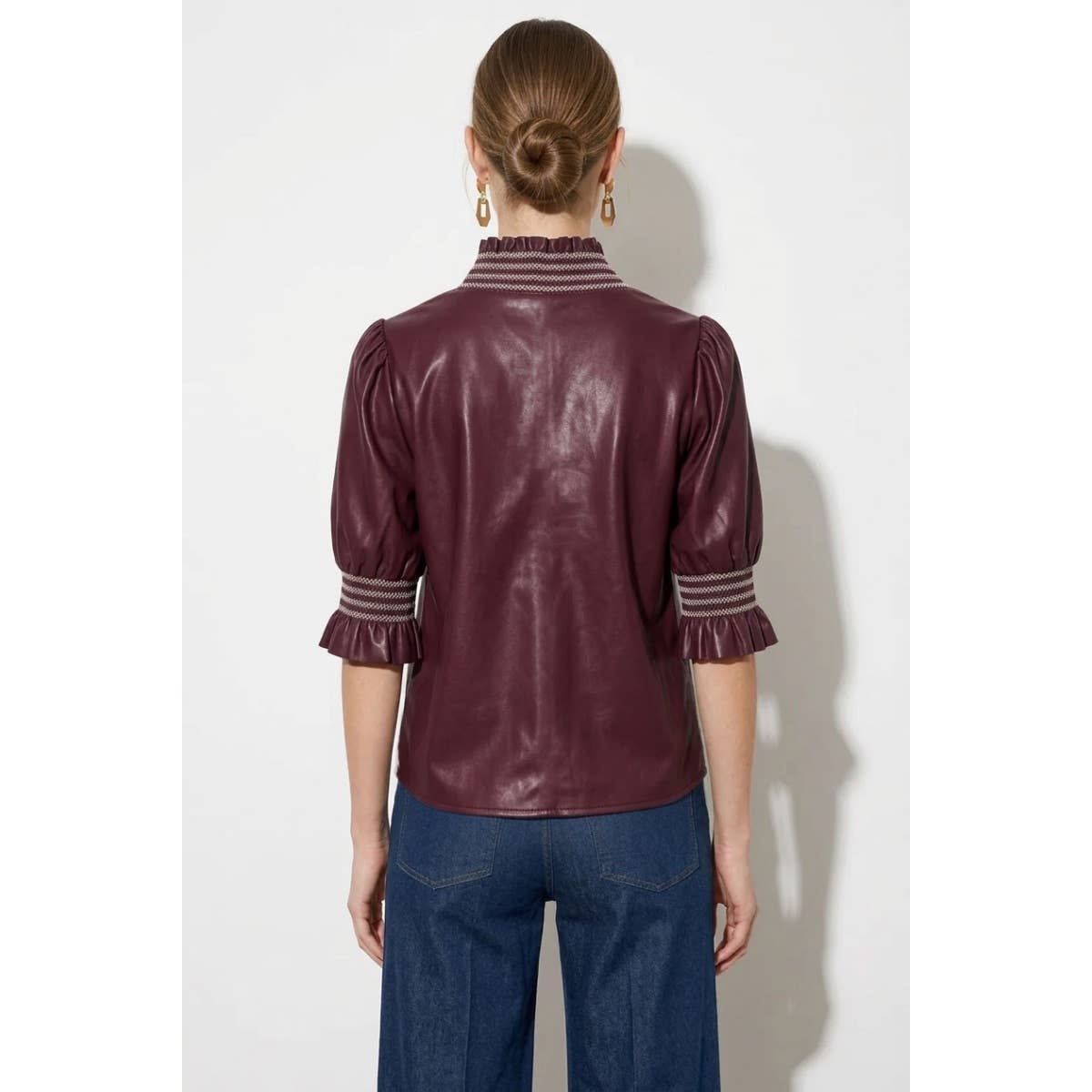 Vegan Leather Top - Wine