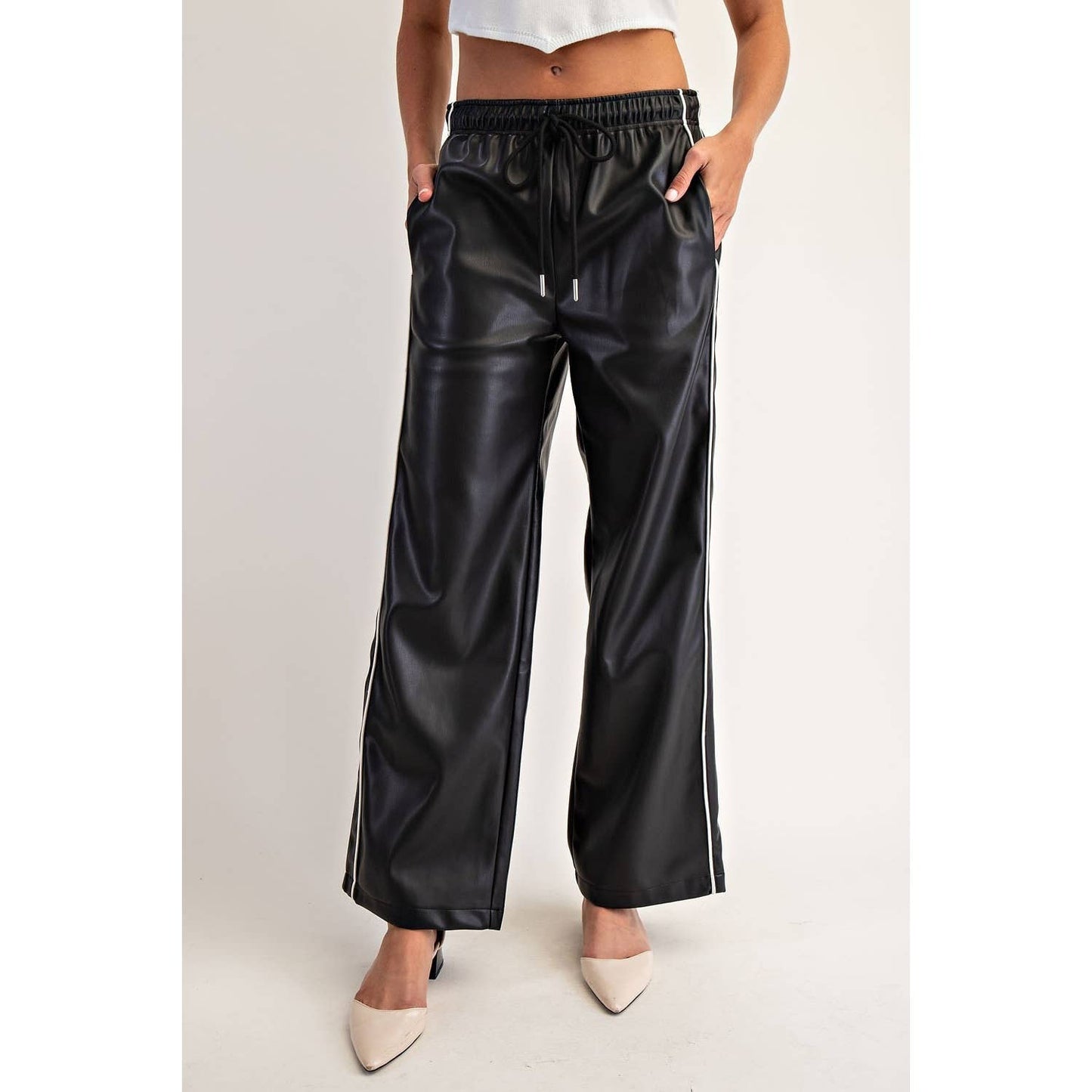 Black Vegan Leather Pants