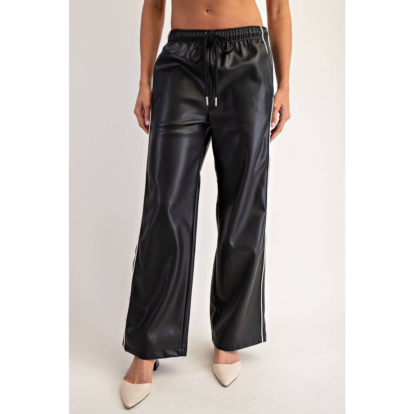Black Vegan Leather Pants