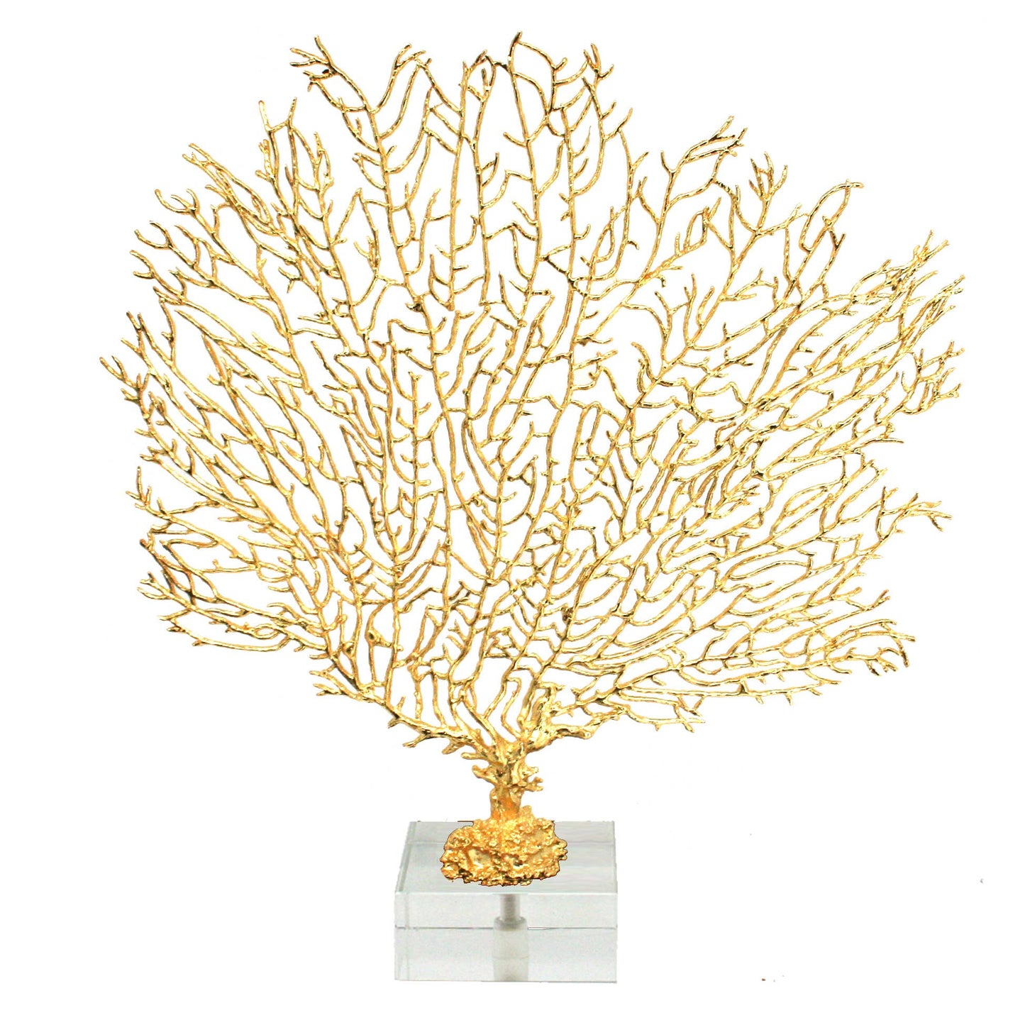 Gold Metal Seafan on Acrylic Base