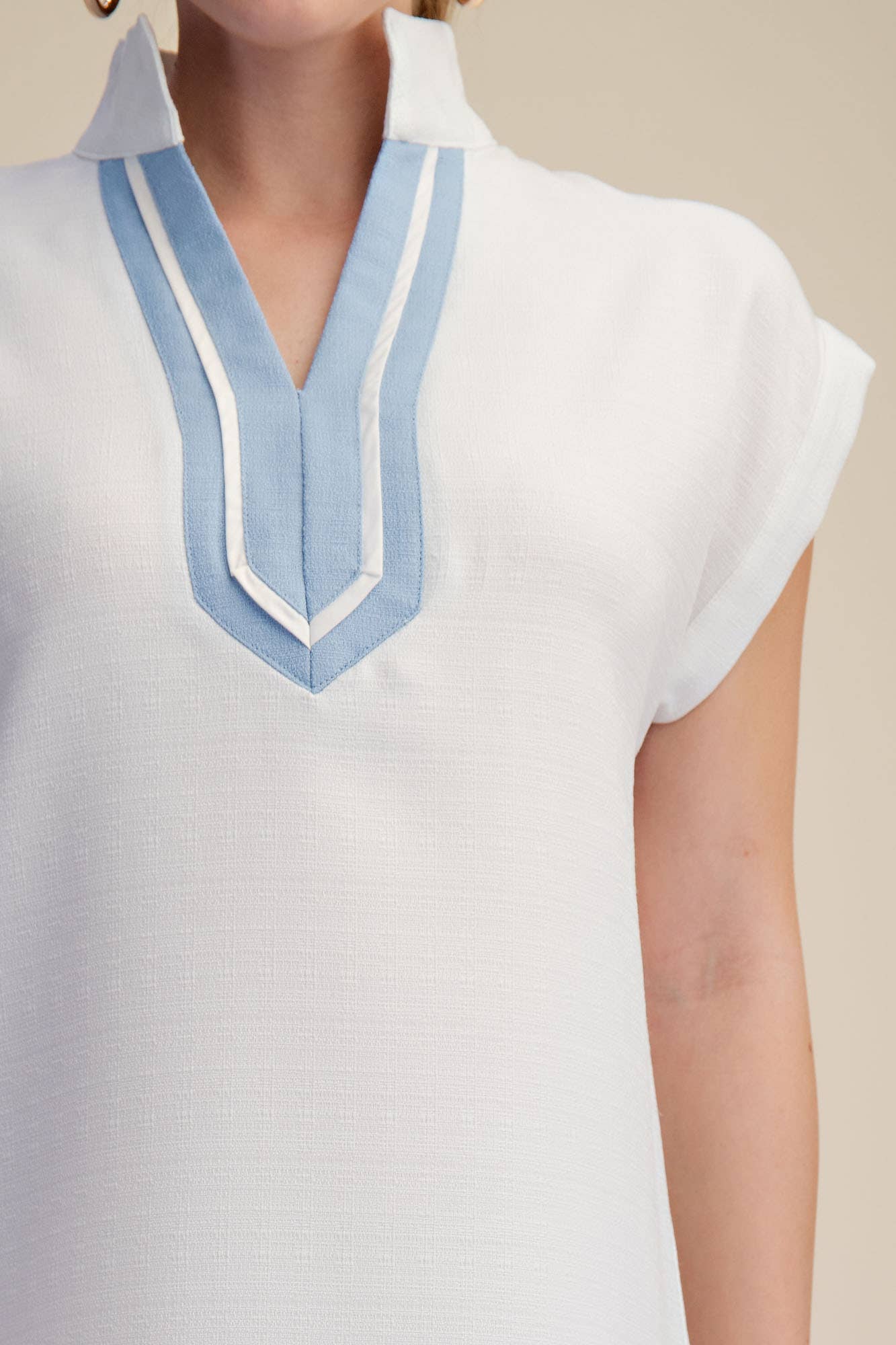 Blue & White Peplum Dress
