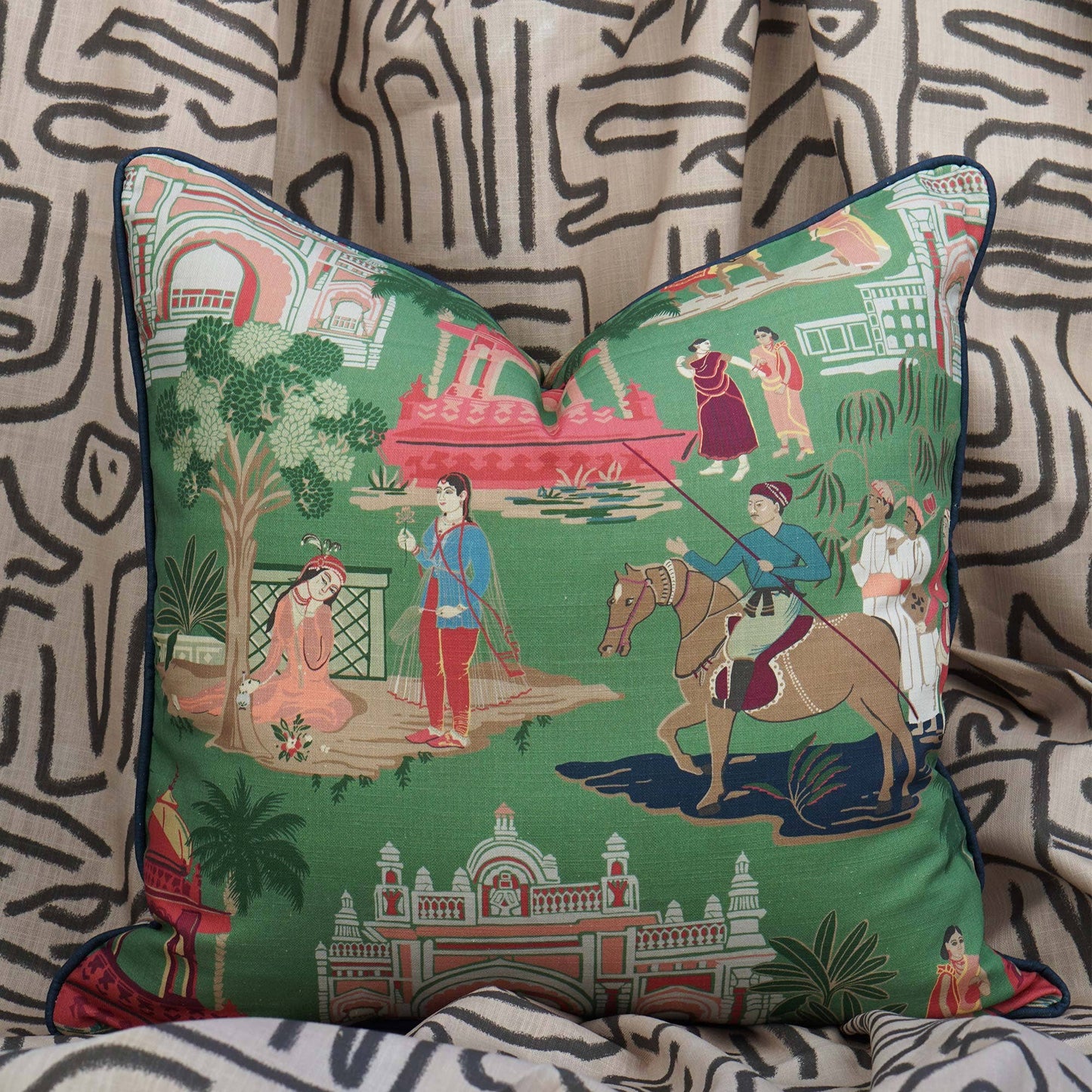 Bara Bazaar in Viridian Pillow