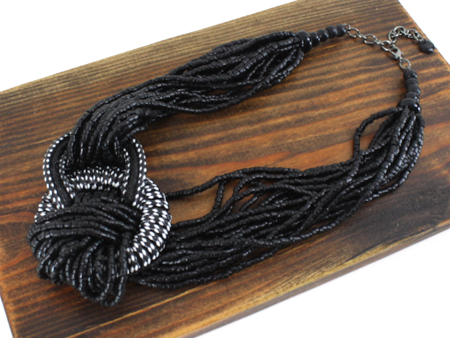 Black Beaded Necklace