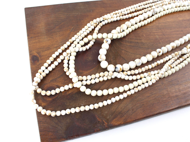 Cream Multi Strand Beaded Necklace
