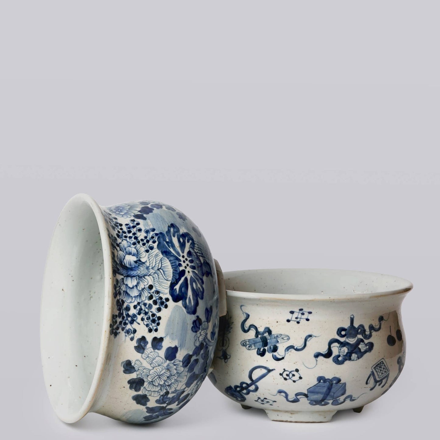 Blue and White Porcelain Four Seasons Footed Compote