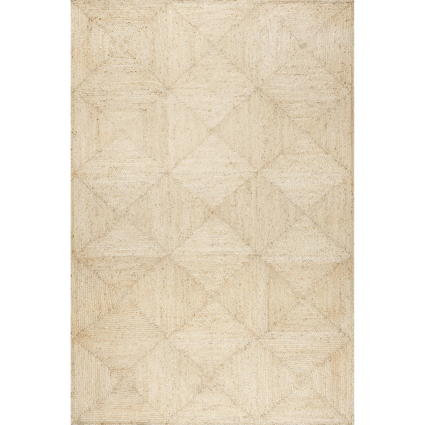 Juniper Tiled Jute Area Rug: Ivory / 4' x 6'