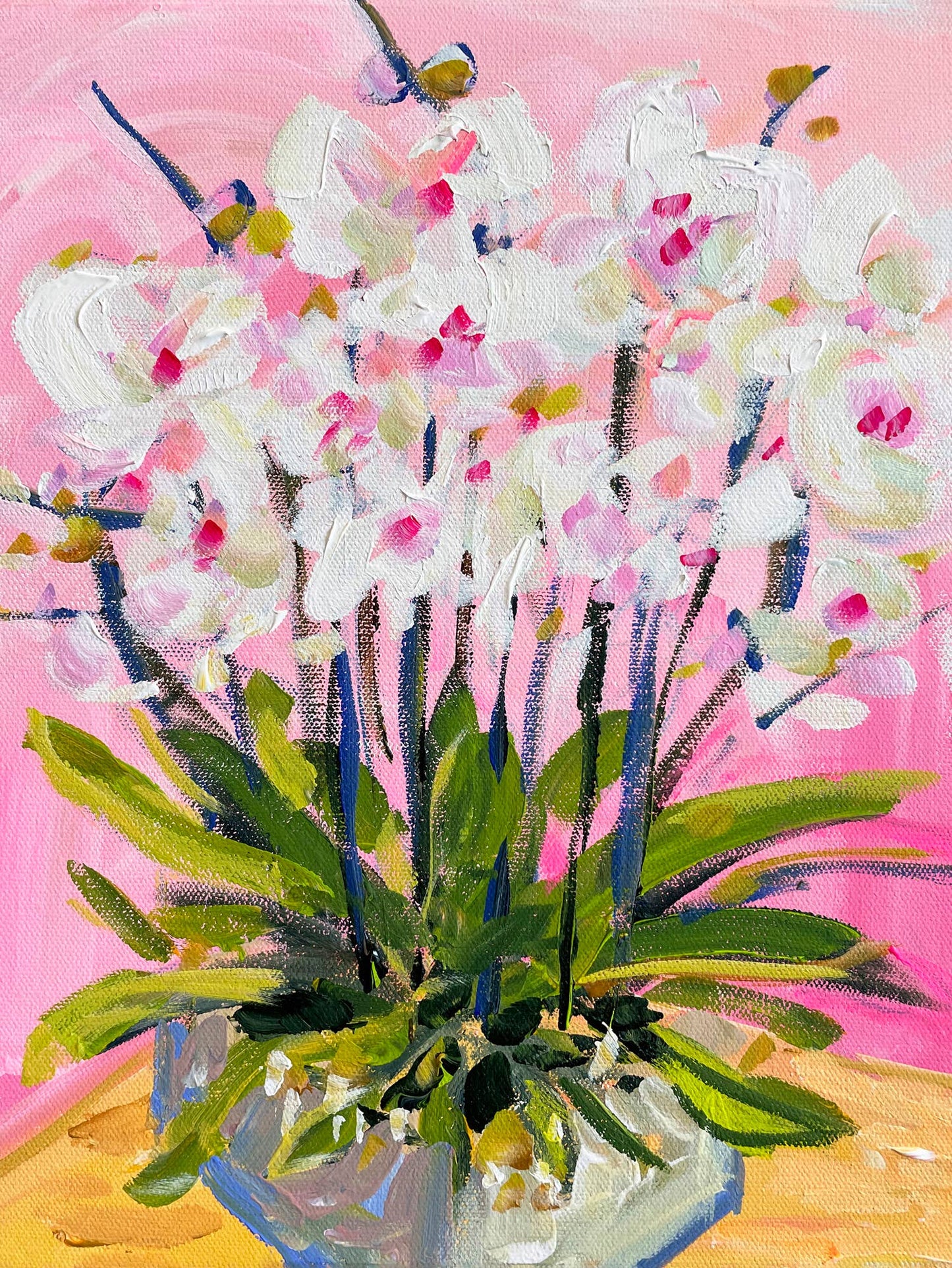 Orchids On Pink 30 x 24"