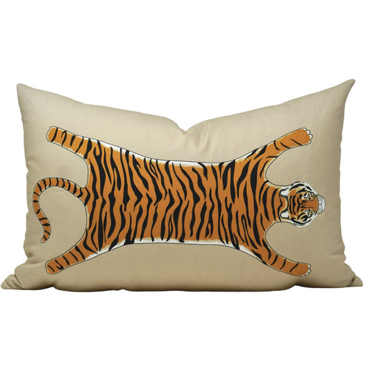Tigris Lumbar Pillow in Tan