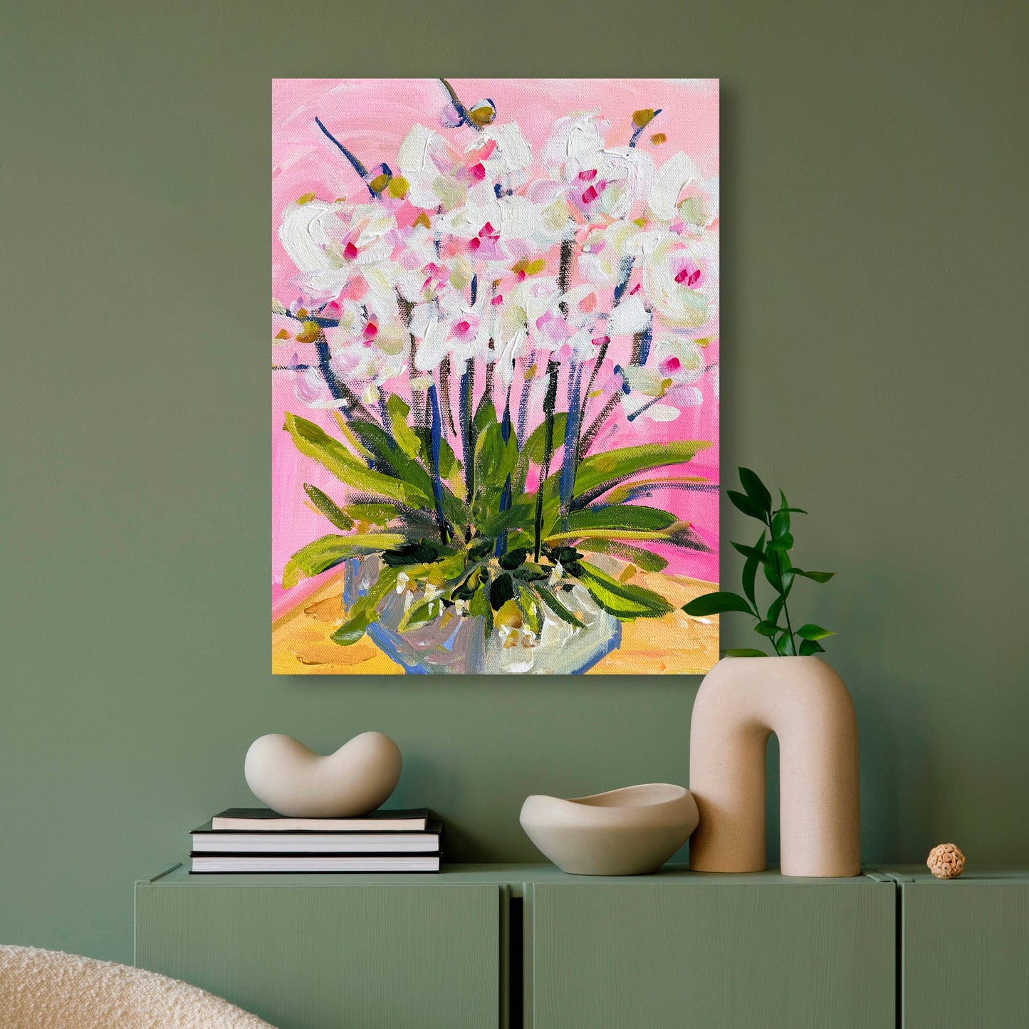 Orchids On Pink 30 x 24"