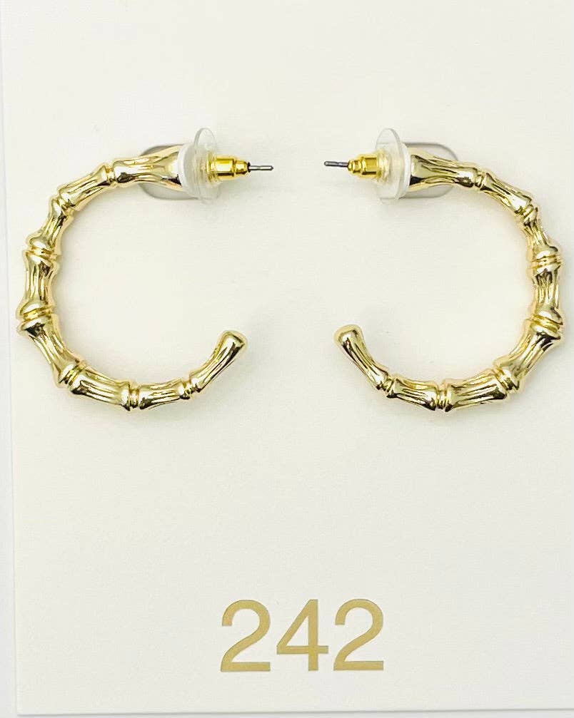 Gold Bamboo Hoops