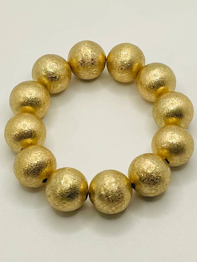 Frosted Ball Bracelet - Gold