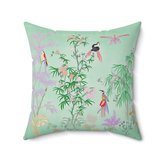 Birds in Paradise Throw Pillow: 20 × 20"