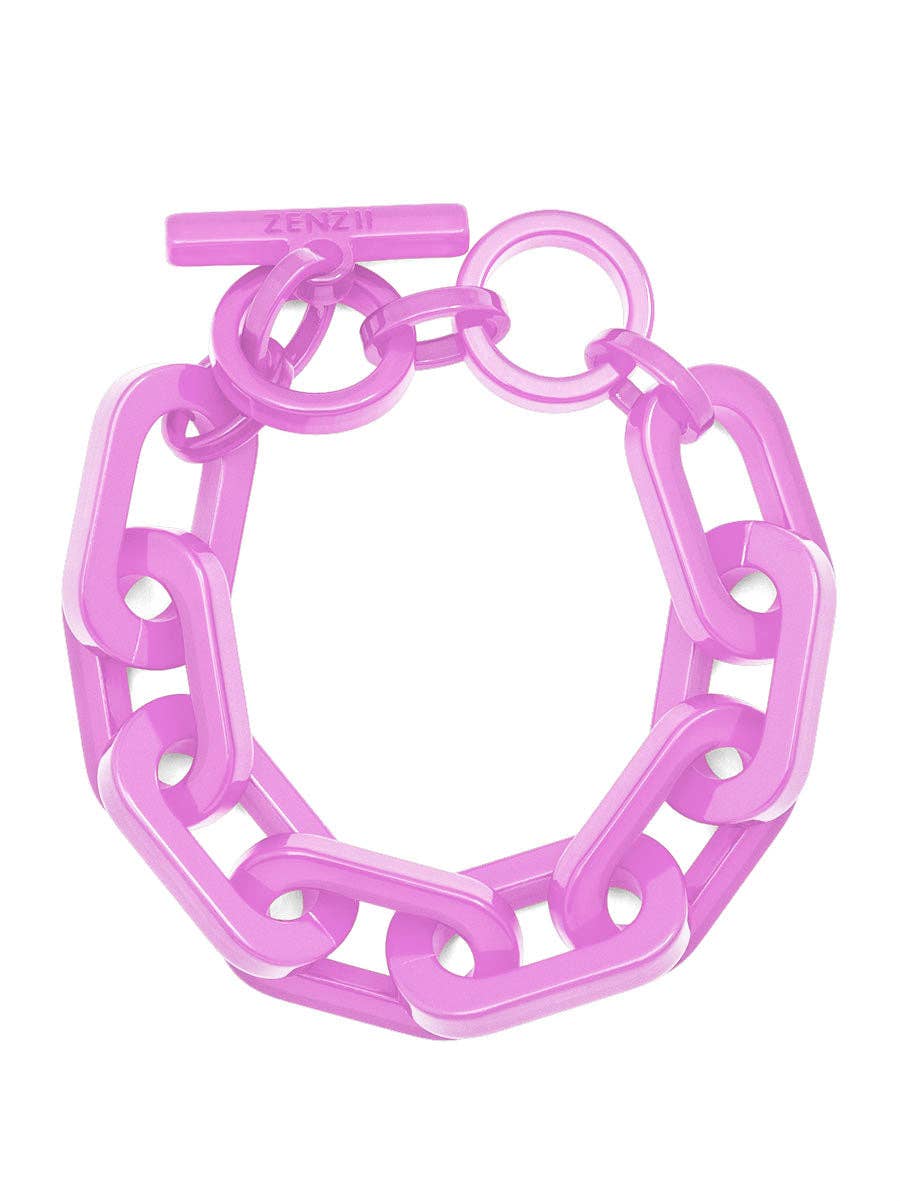 Resin Cable Chain Toggle Bracelet: SAGE