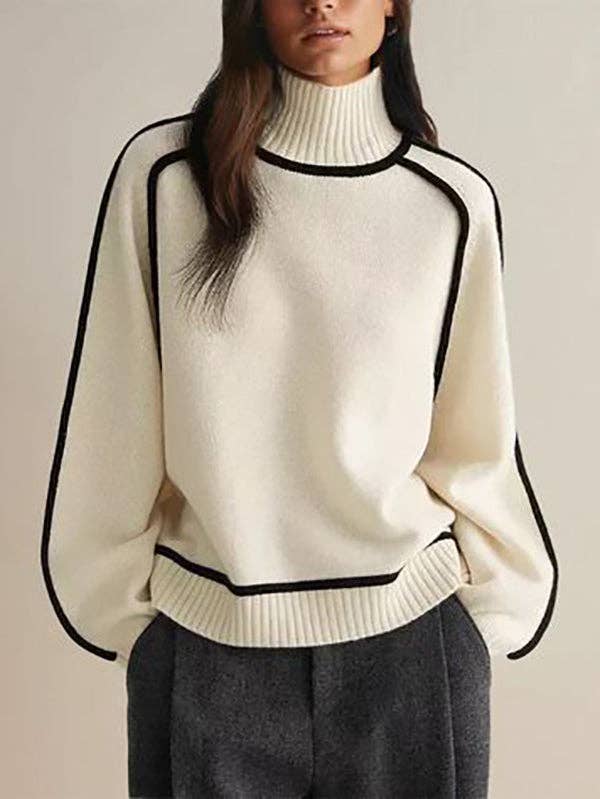 Cream & Black Sweater