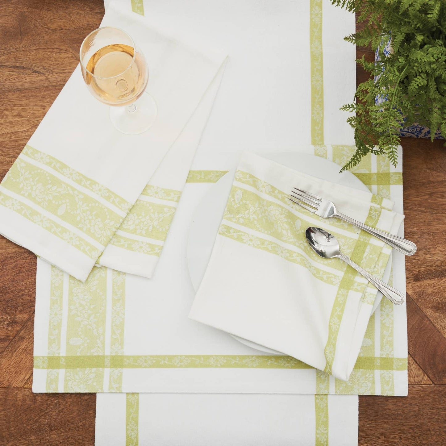 Green Trellis Jacquard Napkin