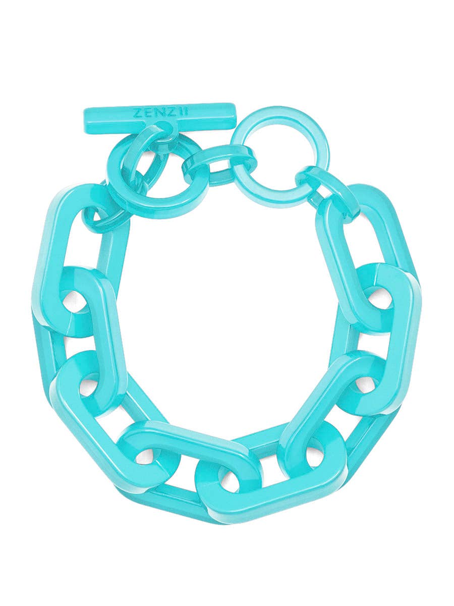 Resin Cable Chain Toggle Bracelet: SAGE