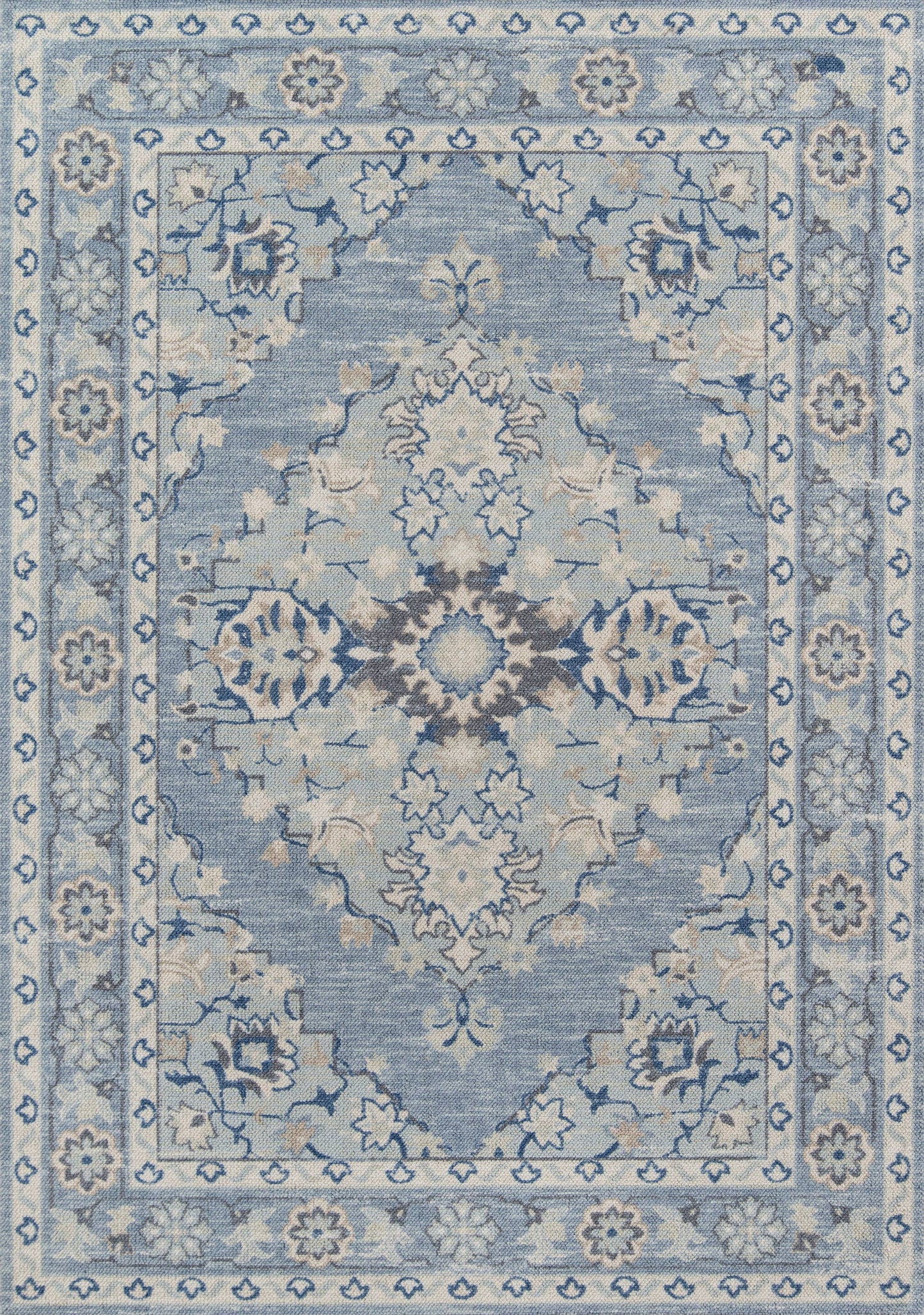 Momeni Anatolia Blue Medallion Area Rug: 6'6" X 9'