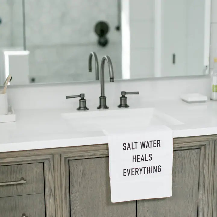 Tea Towel - Saltwater Heals Everything