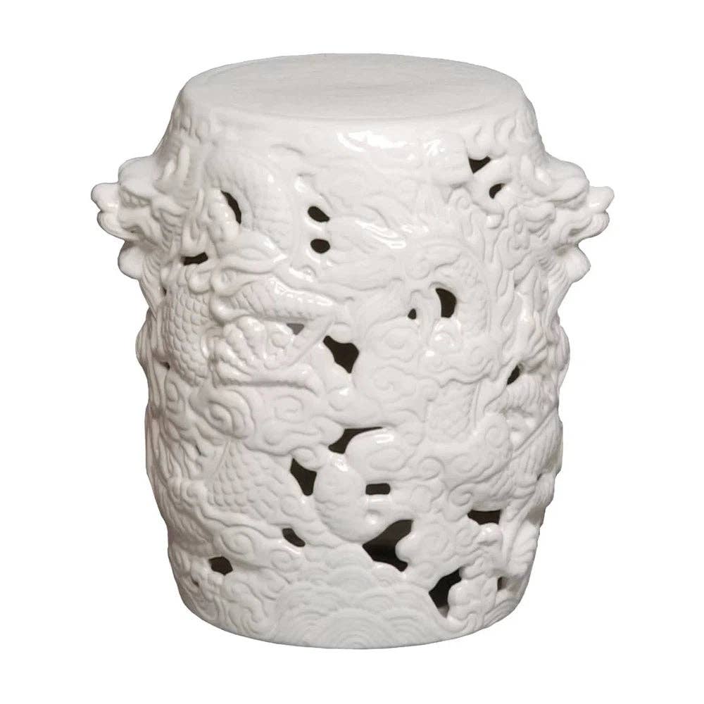 White Dragon Garden Stool