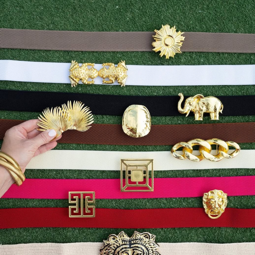 Gold Palm Frond Belt Buckle