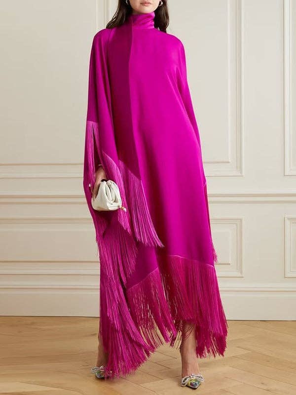 FUCHSIA FRINGE DRESS