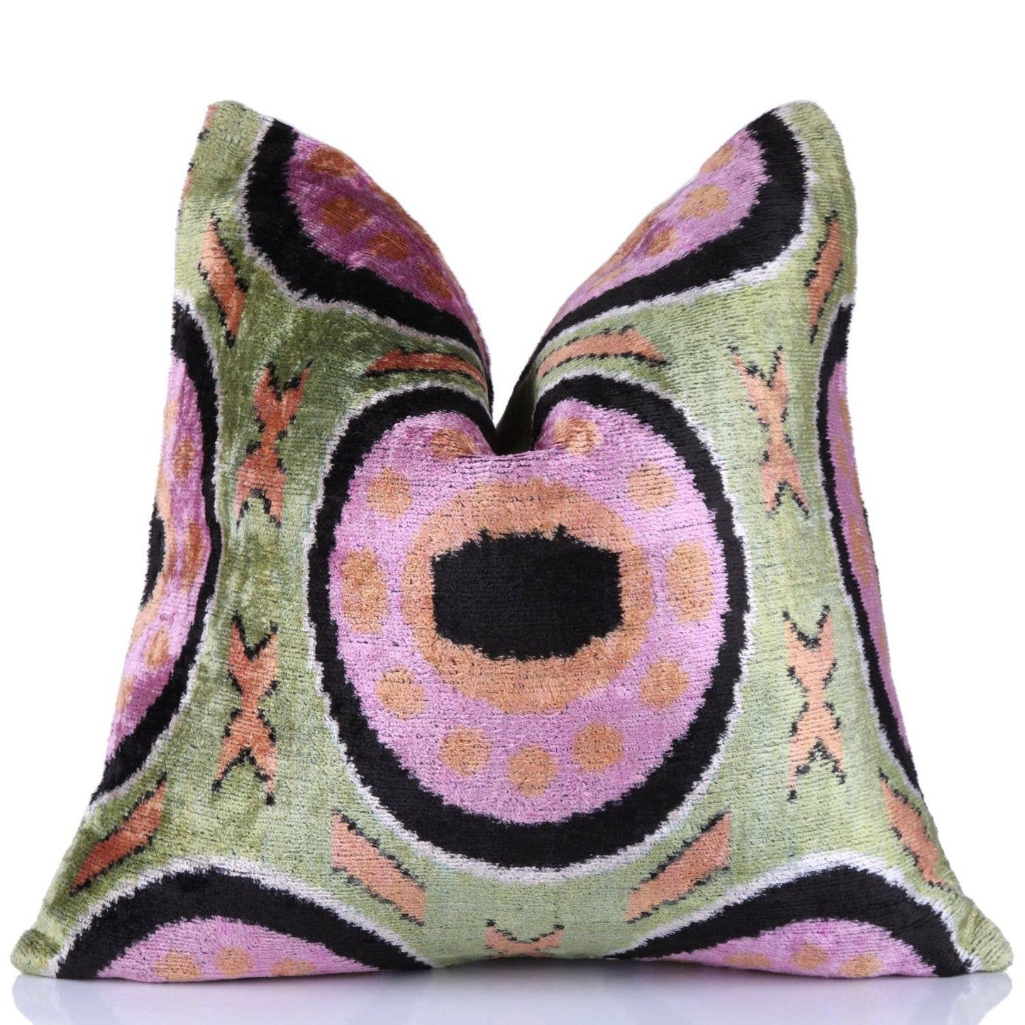 Green & Lilac Ikat Pillow