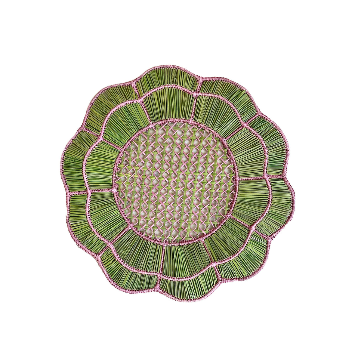 Scallop Placemats: Soft pink/Green