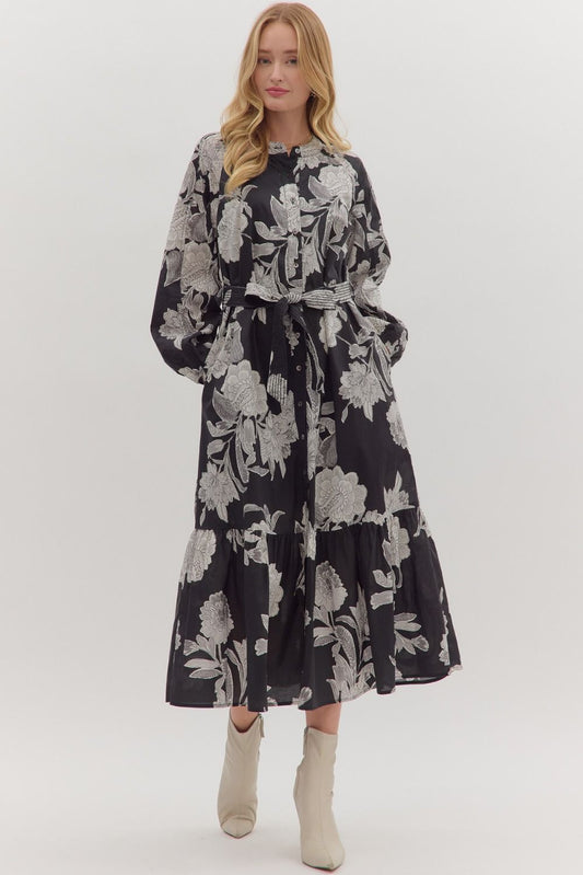 Black Floral Maxi Dress