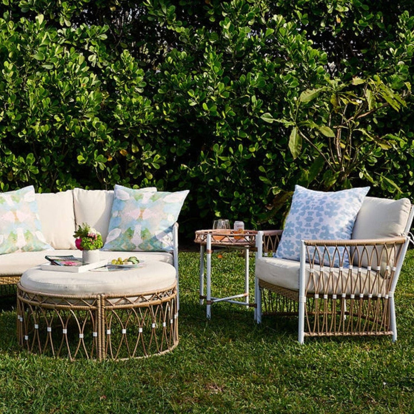 Chintz Mist Outdoor Pillow: 22x 22"