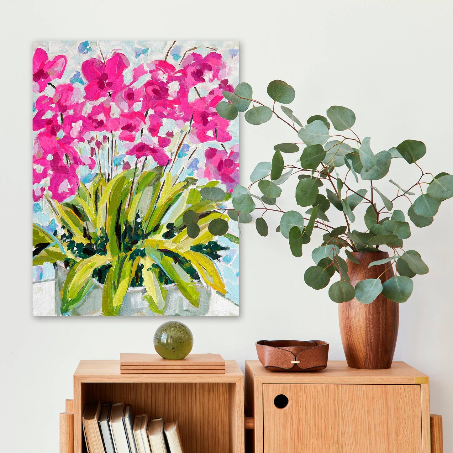 Orchids On Blue 24 x 18"