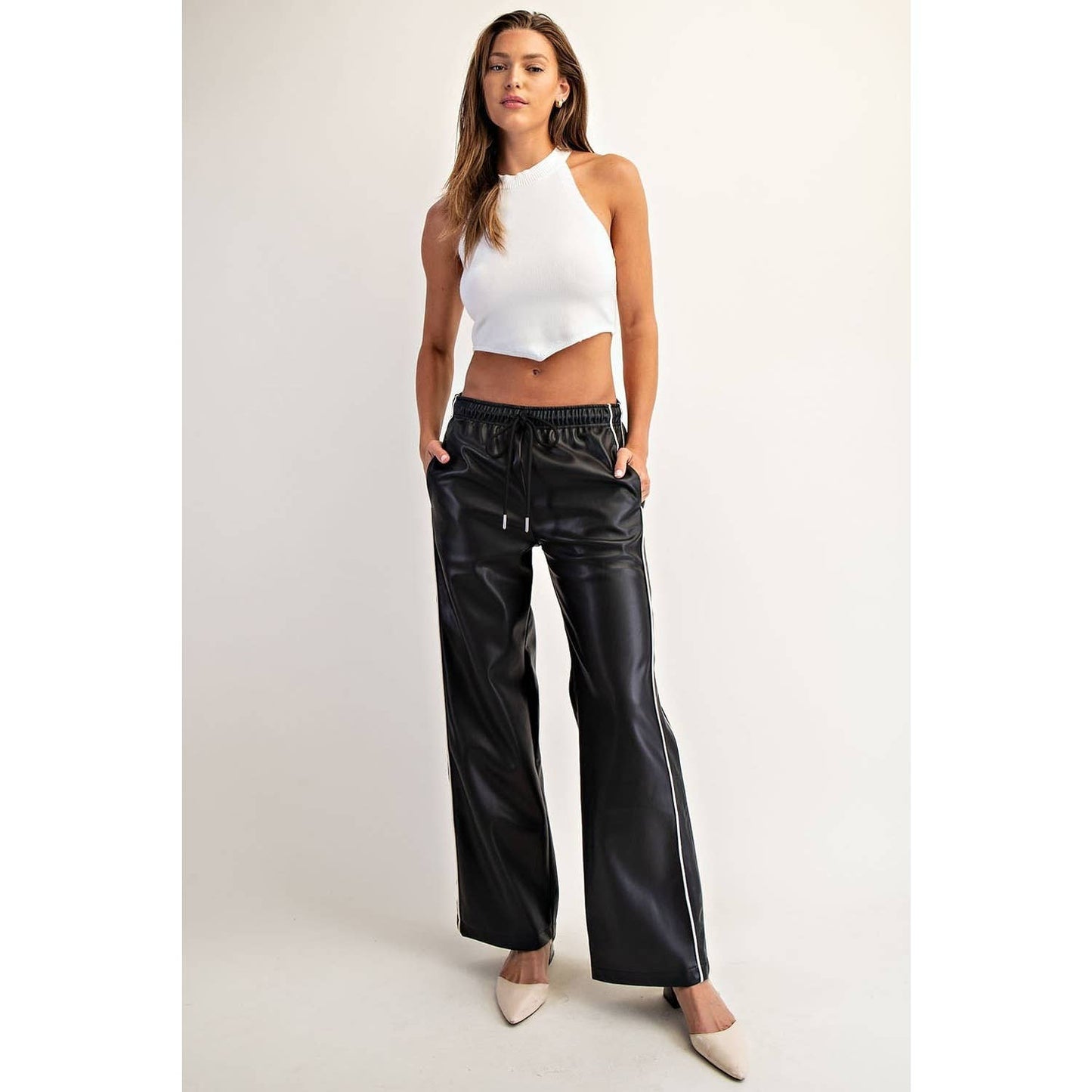 Black Vegan Leather Pants