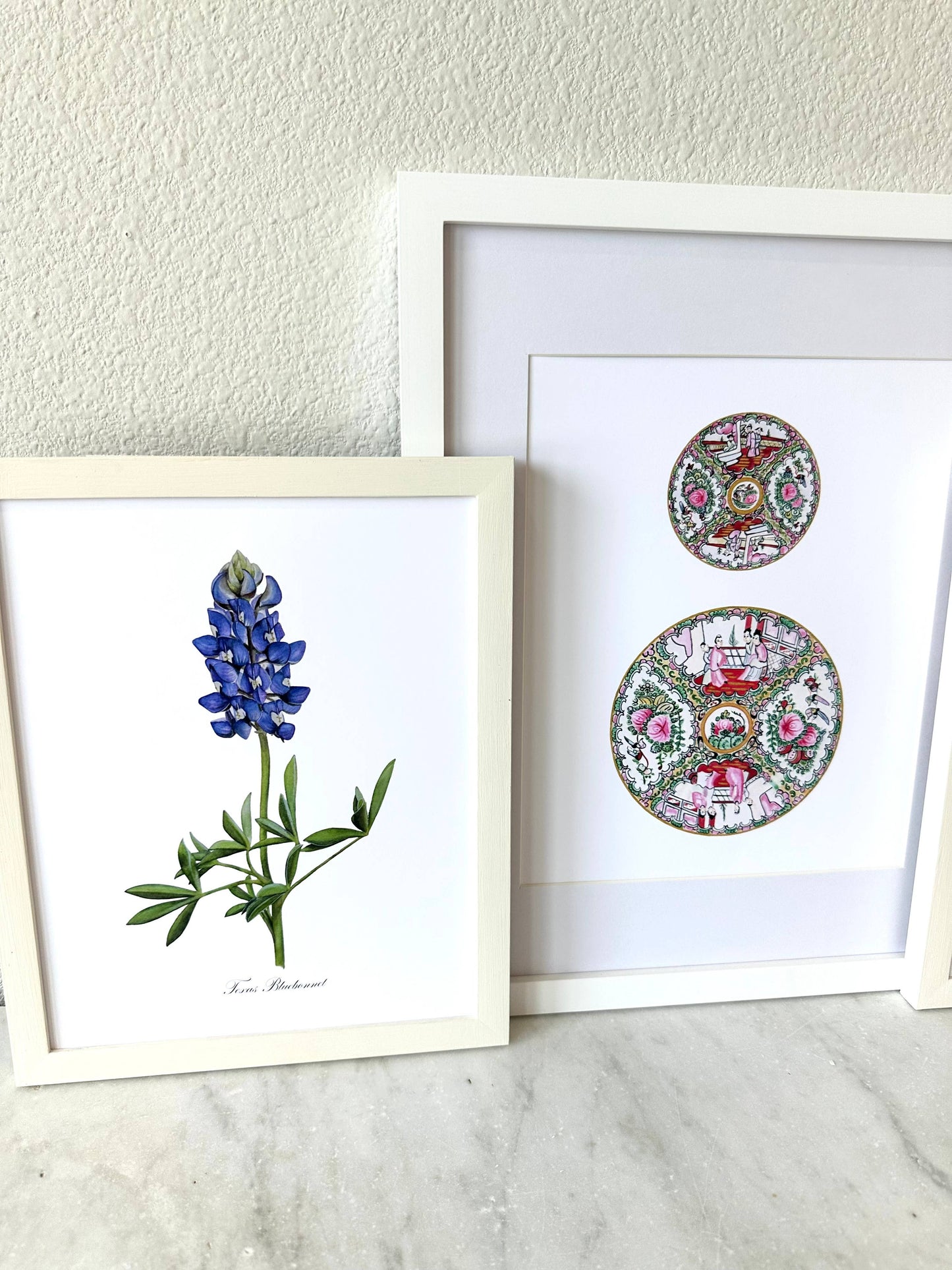 Family Rose Plates Watercolor Print: 11x14"