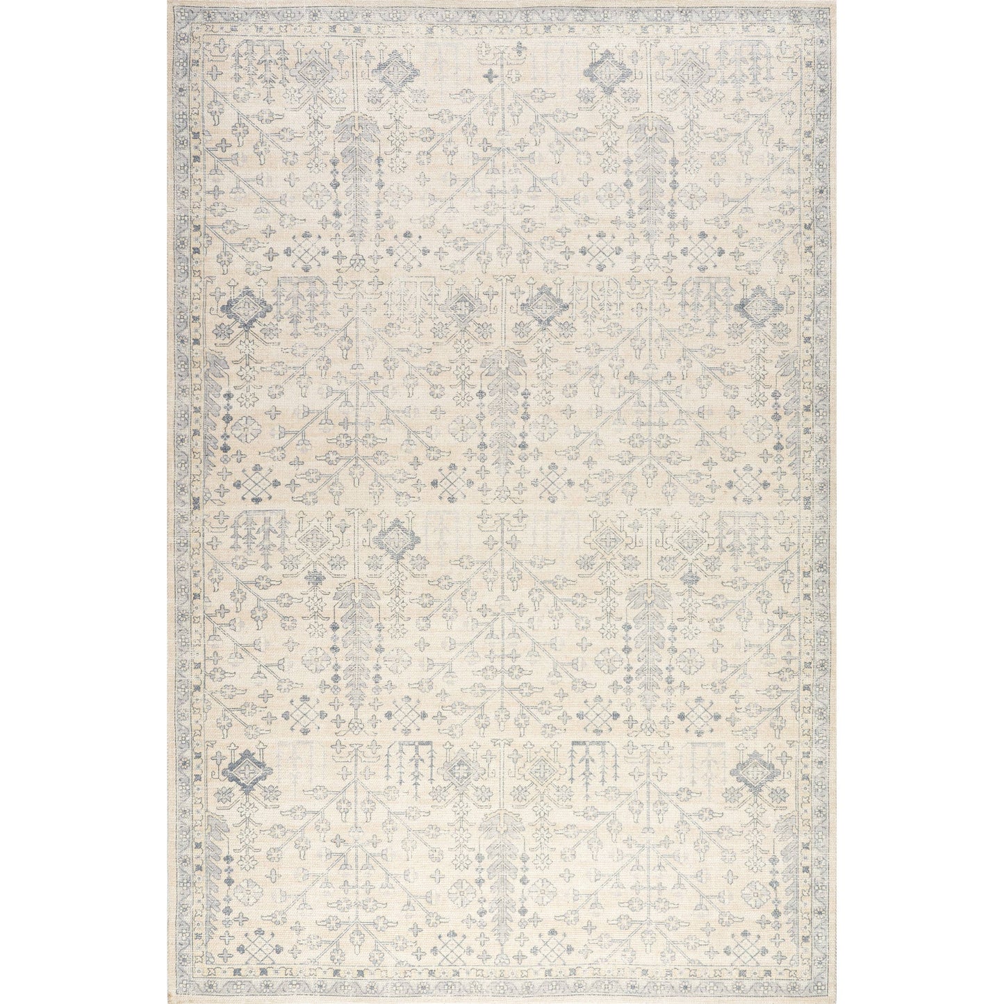 Flora Wool and Cotton Area Rug: Slate Blue / 8' x 10'