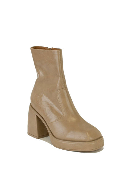 Taupe Platform Ankle Boots